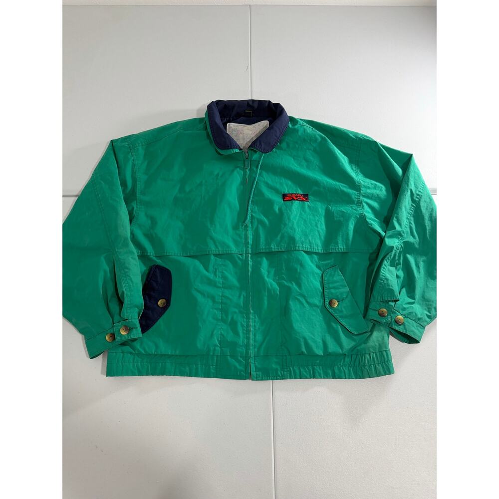 Vintage 90s Subaru SVX Green Zip Up Windbreaker Jacket Mens XL Made Hong Kong